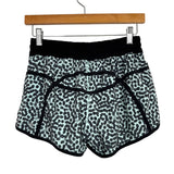 Lululemon Blue and Black Animal Print Lined Shorts- Size 6