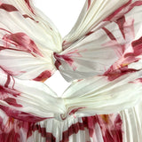 L'atiste by Amy Ivory/Pink/Maroon Floral Print Pleated with Front Twist and Front and Back Cut Outs Dress- Size S