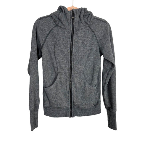 Lululemon Grey Zip Up Hooded Jacket - Size 4