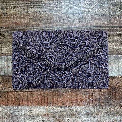 No Brand Navy Blue Beaded Clutch