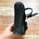 Steve Madden Black Ricki Suede Platform High Heel Sandals- Size 7 (see notes)