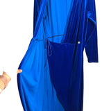 ELOQUII Royal Blue Velvet Tie Wrap Dress - Size 14 (Sold Out Online!)