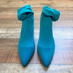 Cape Robbin Teal Calf Tights Clear Heel Stilettos- Size 9 (Like New Condition)