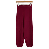 Ugerloo Maroon Textured Knit Cardigan and Pants Set- Size XS (sold as a set)