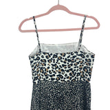Lulus Animal Print Satin Slit Hem Dress- Size S