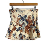Abercrombie & Fitch Cream Printed Linen Blend Faux Button Strapless Top- Size S (we have matching skirt)