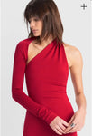 Marcella Red One Shoulder with Wrap Around Sleeve Top- Size L