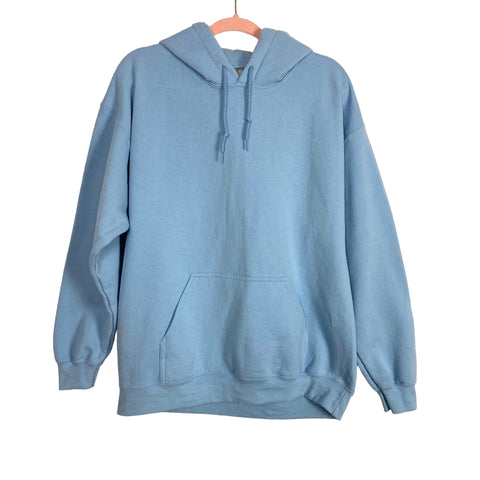 Gildan Light Blue It's a Good Day Pullover Hooded Sweatshirt- Size L (see notes)