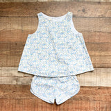 Harbour Blue/Yellow Floral Print Tank and Shorts Set- Size 2/3Y (see notes, sold as a set)