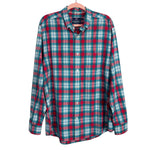 Vineyard Vines Men’s Green/Red Plaid Classic Fit Tucker Dress Shirt- Size L