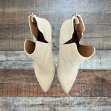 Steve Madden Darryn Cream Suede Leather Zipper Back Booties- Size 8.5