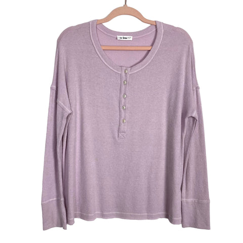 In Loom Light Lavender Exposed Seam Button Front Top- Size S