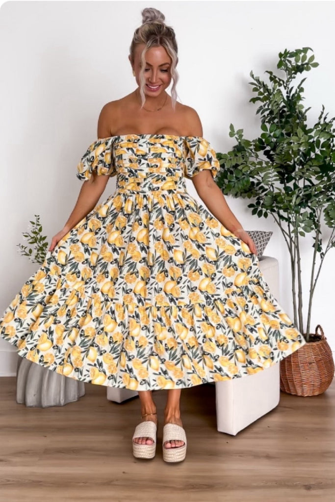 Abercrombie & Fitch Lemon Print Dress- Size S Petite (sold out online) –  The Saved Collection