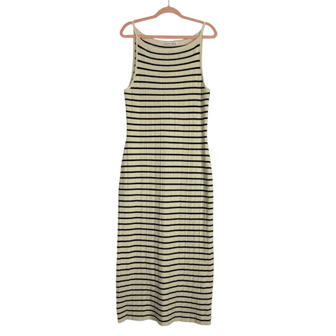 Abercrombie & Fitch Cream/Black Striped Ribbed Tank Dress NWT-Size XL