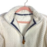 No Brand Off White Faux Fur Quarter Zip Pullover- Size S