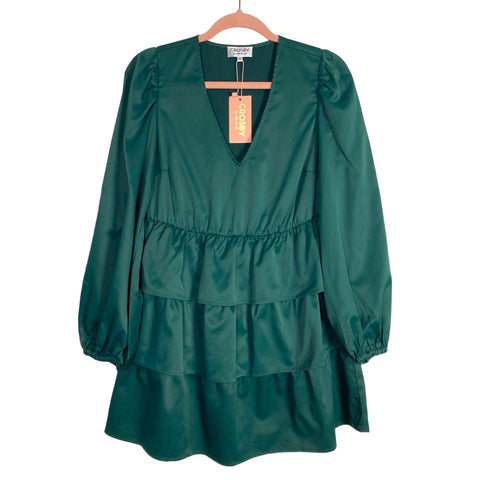 CROSBY by Mollie Burch Green Lauren Ruffle Tiered Dress NWT- Size XS (sold out online)