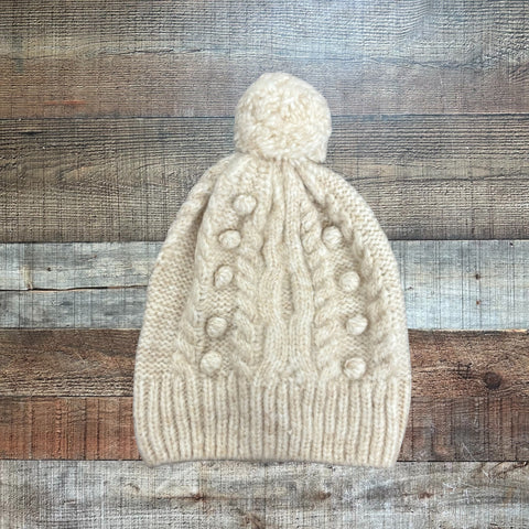 Universal Thread Goods Co. Cream Heathered Pom Beanie Hat