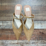Dolce Vita Tan Suede Low Heeled Pointed Toe Sandals- Size 9