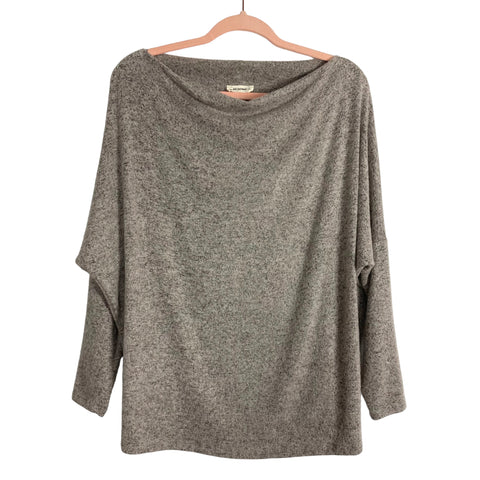 Ee:some Gray Space Dye Off the Shoulder Super Soft Lightweight Sweater- Size S