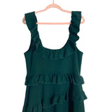 Show Me Your Mumu Emerald Green Ruffle Tiered Front Slit Dress- Size XXL