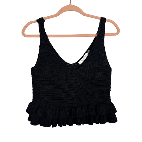 Mustard Seed Black Knit Tank Top - Size S