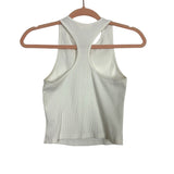 Miss Love White Ribbed Cropped Tank- Size M (See Notes)