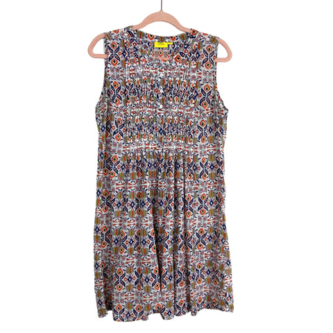 Roller Rabbit Front Button Pleated Printed Dress- Size M