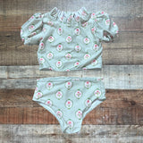 Smockingbird Green Floral Two Piece Swim Suit- Size 4
