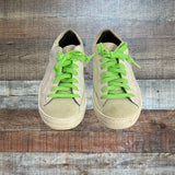 P448 Camo Iridescent Green Sparkle Lace Sneakers - Size 37 (See Notes)