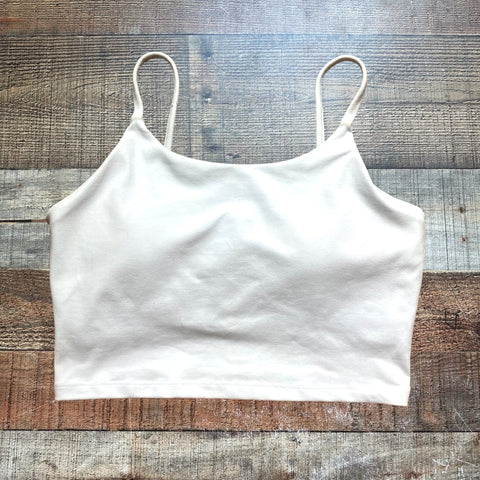 No Brand White Padded Sports Bra- Size ~S (see notes)