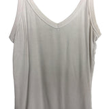 No Brand White V-Neck Ribbed Tank- Size S (see notes)