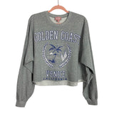 Show Me Your Mumu Grey Golden Coast Crewneck Sweatshirt - Size S