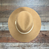 Nordstrom Tan Belted Wide Brim Hat