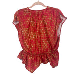 Free People Red Printed Drawstring Waist Skirt and Top Set NWT- Size XS