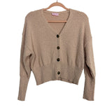 Pink Lily Blush Pink Open Knit Front Button Sweater Cardigan- Size S (see notes)