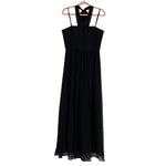 BCBGMAXAZRIA Black 100% Silk Corset Top Halter Tie Dress- Size 12