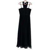 BCBGMAXAZRIA Black 100% Silk Corset Top Halter Tie Dress- Size 12