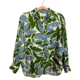 Trovata Birds of Paradis Leaf Printed Linen Boyfriend Shirt- Size XS (sold out online, we have matching shorts)