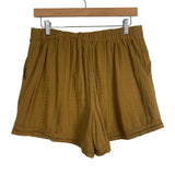 Gentle Fawn Brown Crochet Pull On Shorts- Size L