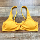 Xhilaration Yellow Textured Padded Bikini Top- Size L (we have matching bottoms)