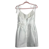 Azazie Atelier Off White Floral Pearl Tie Strap Dress- Size 4 (see notes)