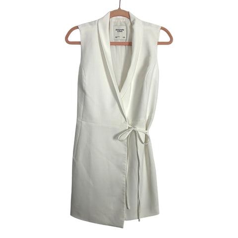 Abercrombie & Fitch White Blazer Wrap Dress- Size S – The Saved Collection Abercrombie & Fitch White Blazer Wrap Dress- Size S – The Saved Collection