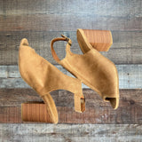 Bamboo Peep Toe Sling Back Block Heels- Size 7.5