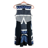 Clover Canyon Blue/Black/White/Orange Printed Dress- Size L