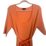 J Crew Orange Ribbed Belted Sweater Dress- Size XL
