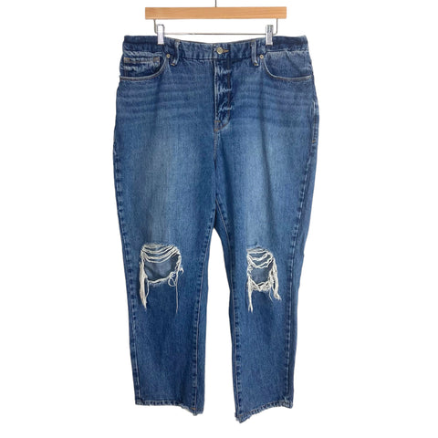 Good American Distressed Raw Hem Jeans- Size 15 (Inseam 26”)
