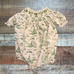 Ann + Reeves Merry Christmas Smocked Bubble- Size 2T