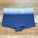 Aerie Navy/Light Blue Ombre Ribbed Lace Shortie Underwear NWT- Size XL (we have matching bra)