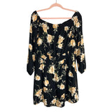 Dynamite Black Floral Off the Shoulder Dress- Size L