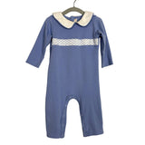 The Beaufort Bonnet Company Blue/White Smocked Outfit - Size 6/12M (See Notes)